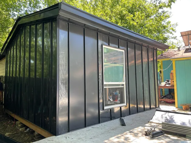 Black standing seam metal wall panels for Metal Roof Installation in Orangetree